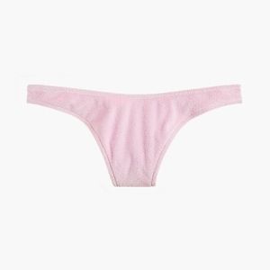 J. Crew Pink High Leg Bikini Bottom in Terry